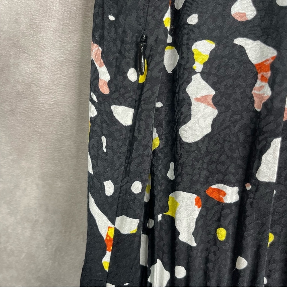 Ba&sh Tonya Gathered Printed Satin-Jacquard Midi Dress In‎ Black Size 0 US XS - Picture 6 of 10
